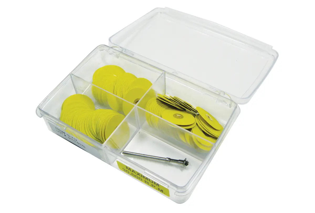 Yellow Sanding Disc Assortment Aluminum Oxide Brass Center-0