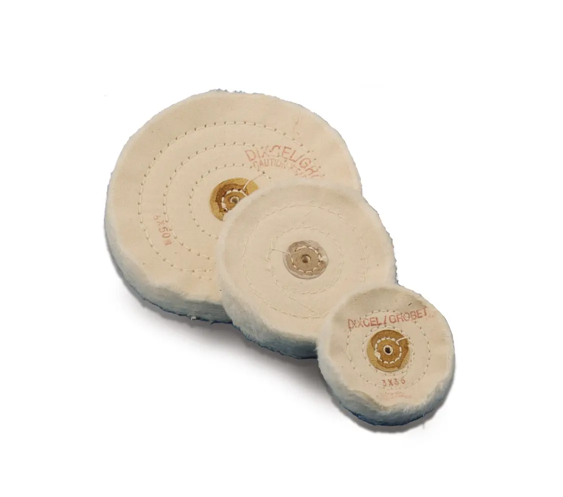 Finex Muslin Buff Stitched with Leather Center 6 x 50 Ply-0