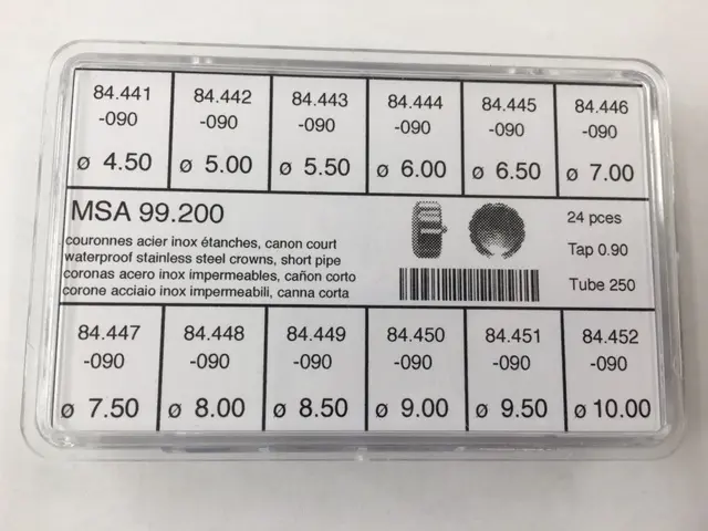 Waterproof Crown Assortment Stainless 4.50mm-10.00mm x 2.50 Tube x 0.90 Tap-0