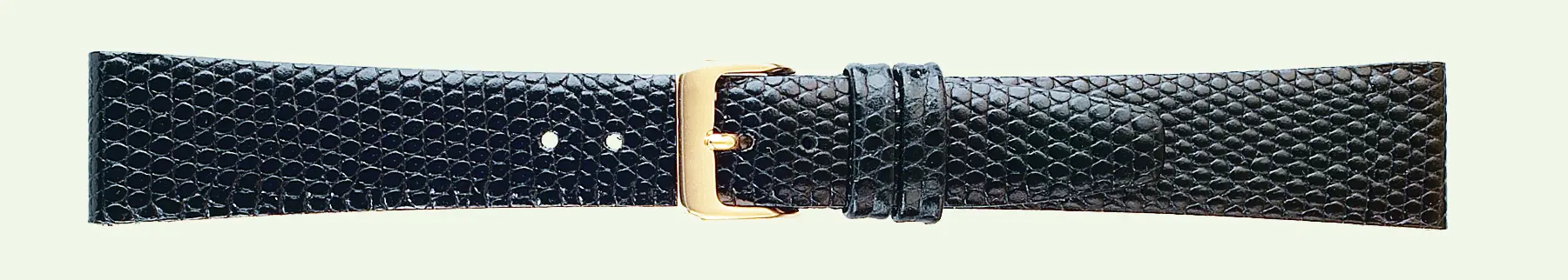 20MM Lizard Grain Black Leather Strap-0