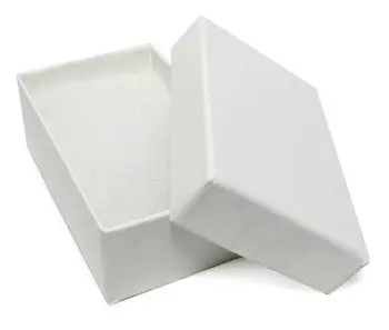 White Swirl Cotton Filled Jewelry Box - 3 5/8 x 2 5/8 x 1 1/4-0