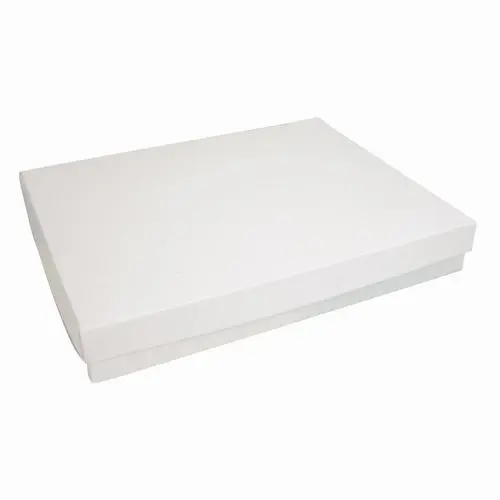 White Swirl Cotton Filled Jewelry Box - 7 X 5 1/2 X 1-0