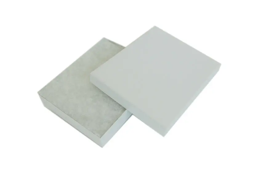 White Swirl Cotton Filled Jewelry Box - 6 x 5 x 1-0