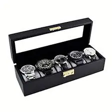 Watch Case Storage Display Box Holds 5 Watches