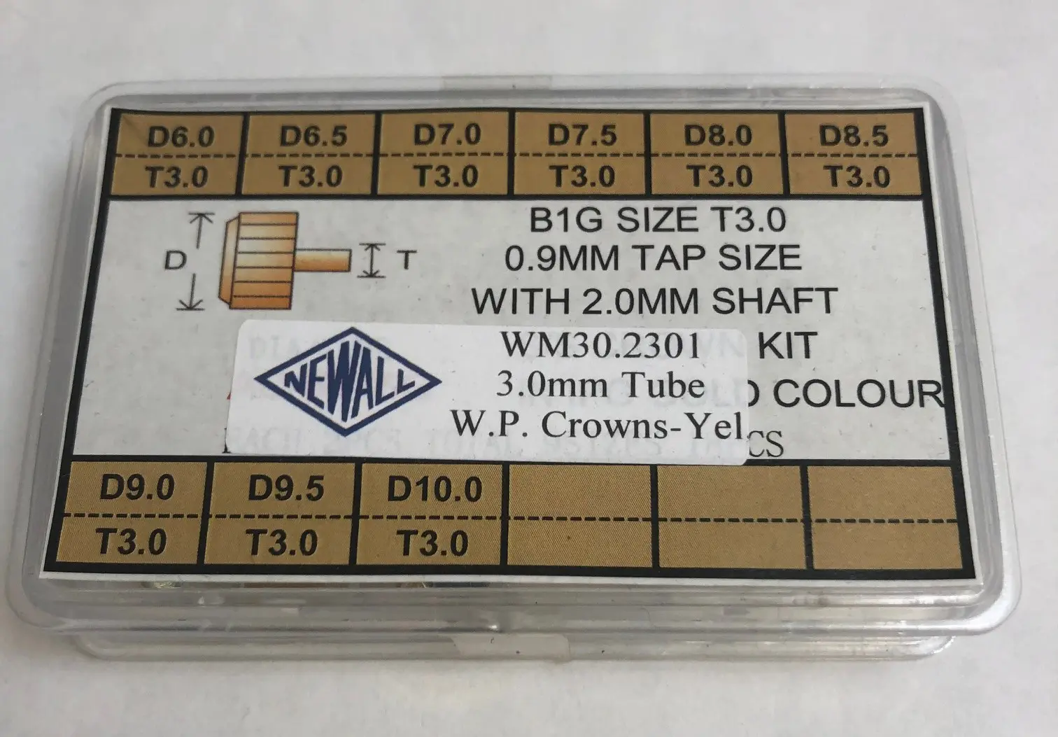 Oversize Waterproof Crown Assortment w/3mm Tube & Long Posts- Yellow Product Thumbail (View full Size)