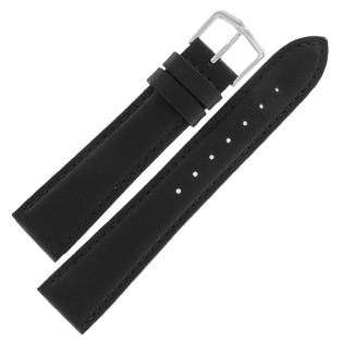 Hadley Roma 20mm Black Padded Calf Leather Watch Strap Long