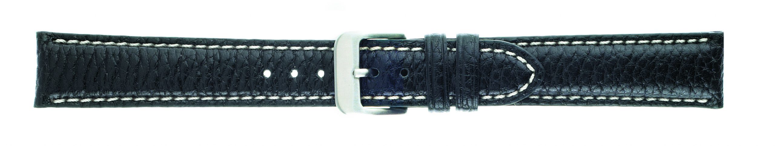 22mm Buffalo Chrono Black Leather Strap-0