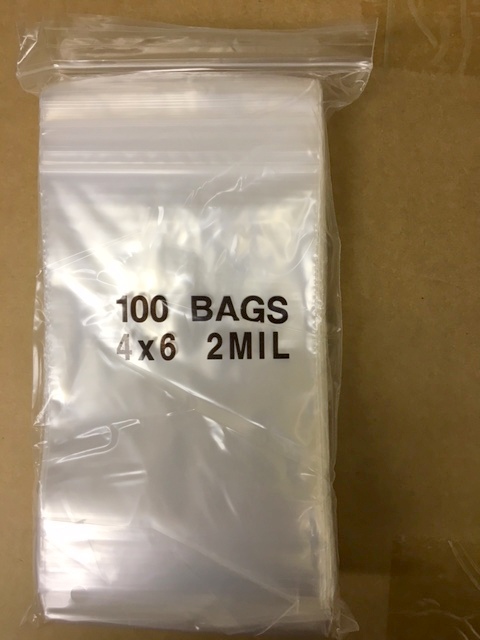 4×6 Plain Poly Zip Lock Bag 100 piece/bag