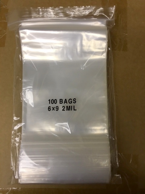6×9 Plain Poly Zip Lock Bag 100 piece/bag