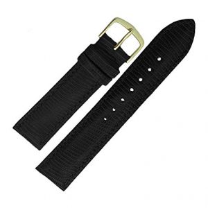 Hadley Roma 17mm Lizard Grain Black Leather Strap