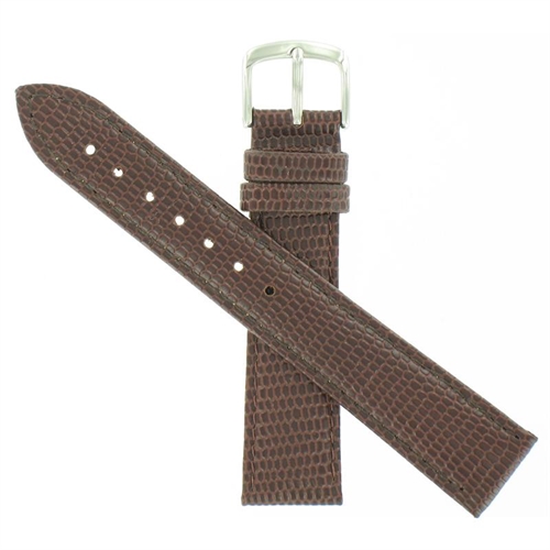 18mm Lizard Grain Brown Leather Strap Product Thumbail (View full Size)