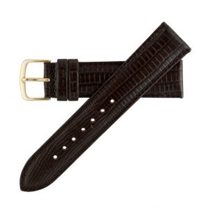 Hadley Roma 18mm Teju Lizard Grain Brown Leather Strap