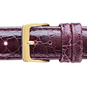 18MM Croco Grain Brown Leather Strap Extra Long -0