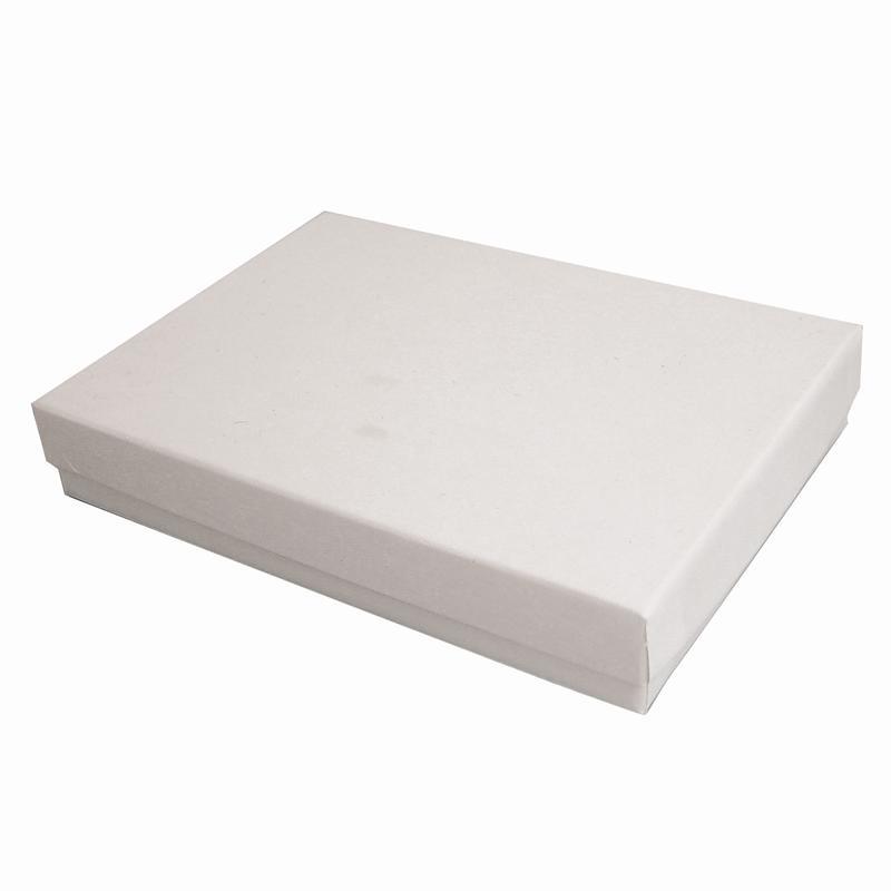 White Swirl Cotton Filled Jewelry Box - 5 1/4 X 3 3/4 X 7/8-0