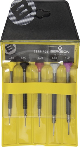Details about   Bergeon 6899-P05 Stainless Steel Set of 5 Ergonomic Screwdriver Set in Pouch 