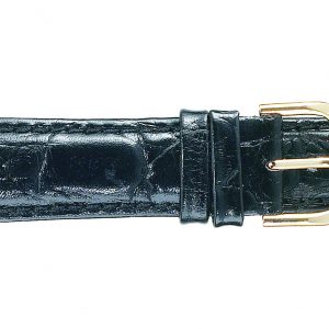 12mm Black Croco Grain Leather Band