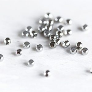 Round Crimp Bead, Silver 2mm, pack of 144