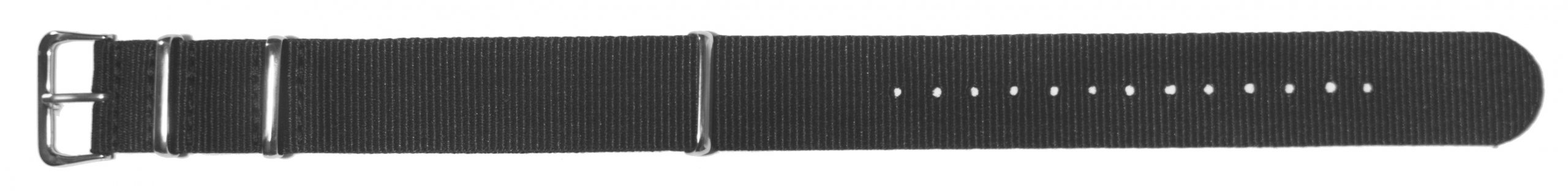 Nato Style Black Nylon Watch Strap 20mm