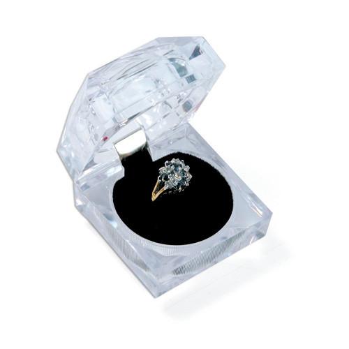 Clear Acrylic Ring box with Black Velvet insert, 1 dozen