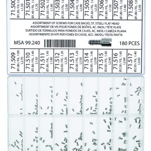 Horotec Assortment of Case Back Screws, Flat Head, 180 pcs
