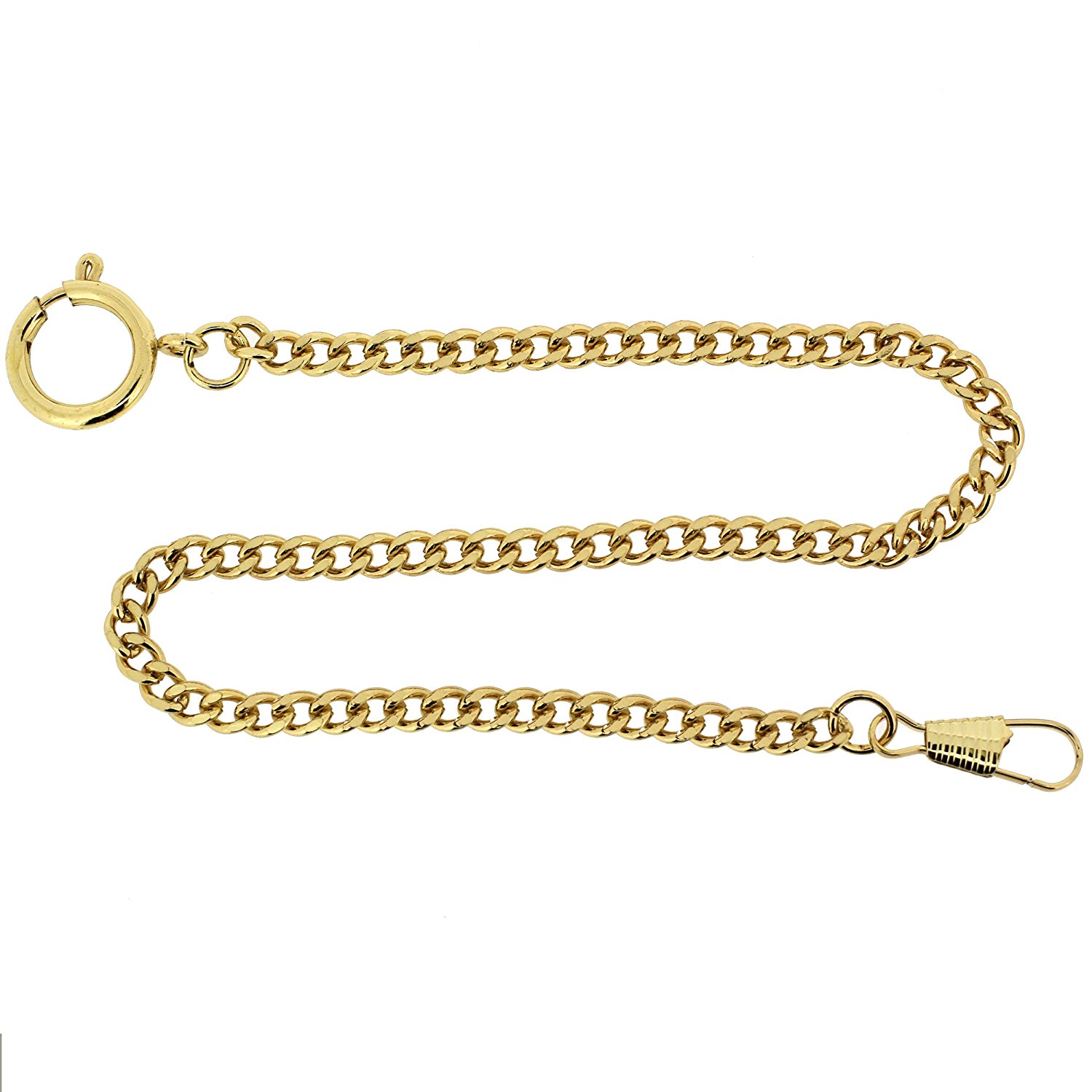 Pocket Watch Waldemar Chain 12 Curbed Yellow Plated
