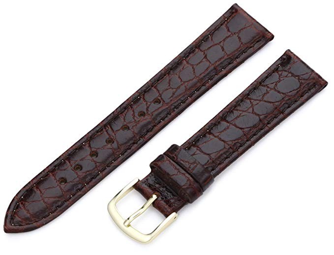 20mm Croco Grain Brown Leather Strap Long Product Thumbail (View full Size)