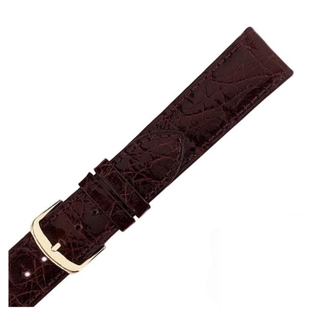Hadley Roma 18mm Brown Genuine Crocodile Stitched Leather Band