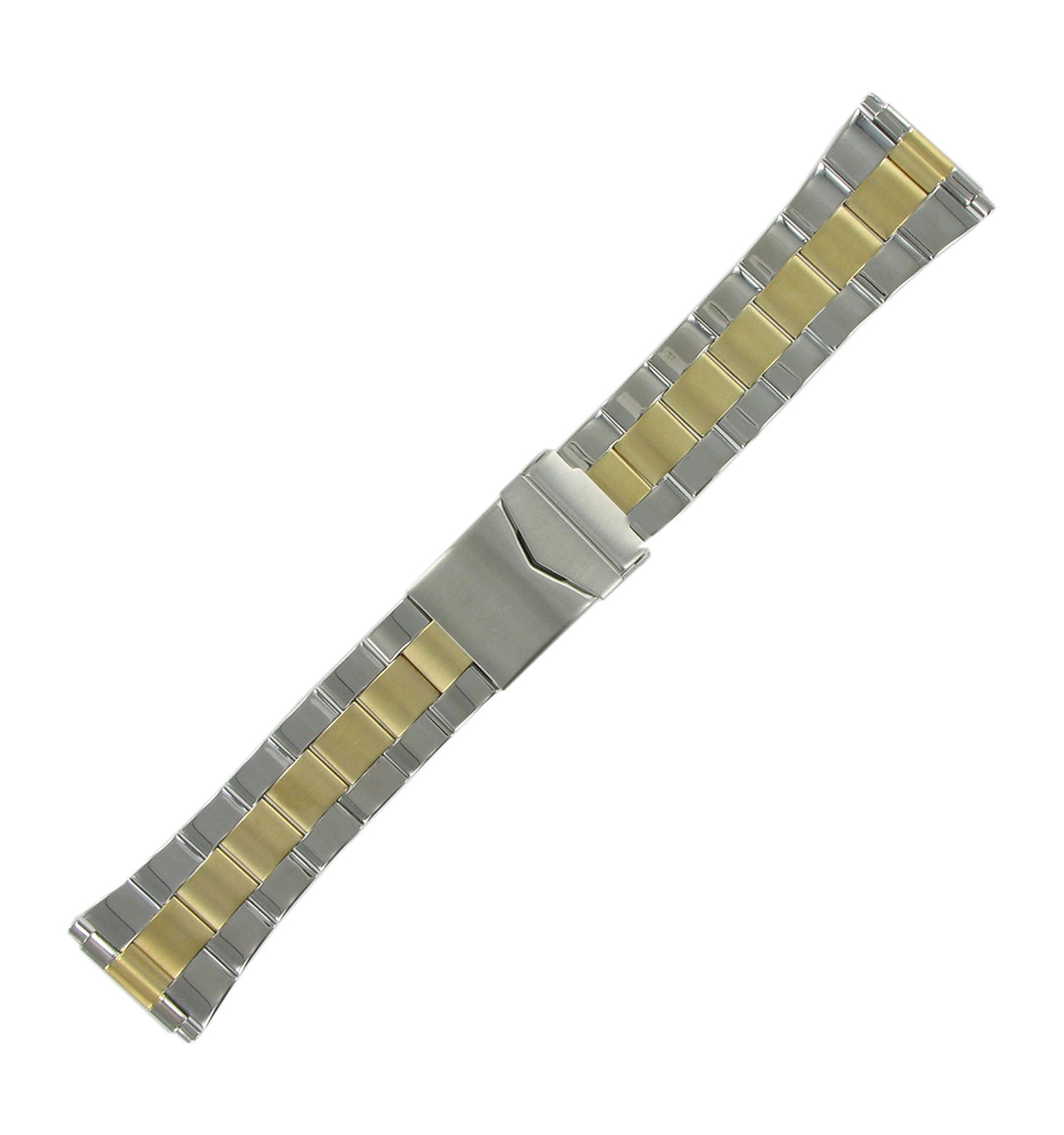 Hadley Roma Wide Two Tone Link Men's Watch Band, Fits ends 20-26mm