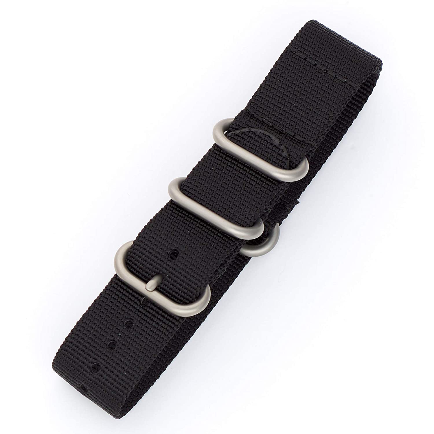 Black Nato Style 18mm Nylon Watch Band Product Thumbail (View full Size)