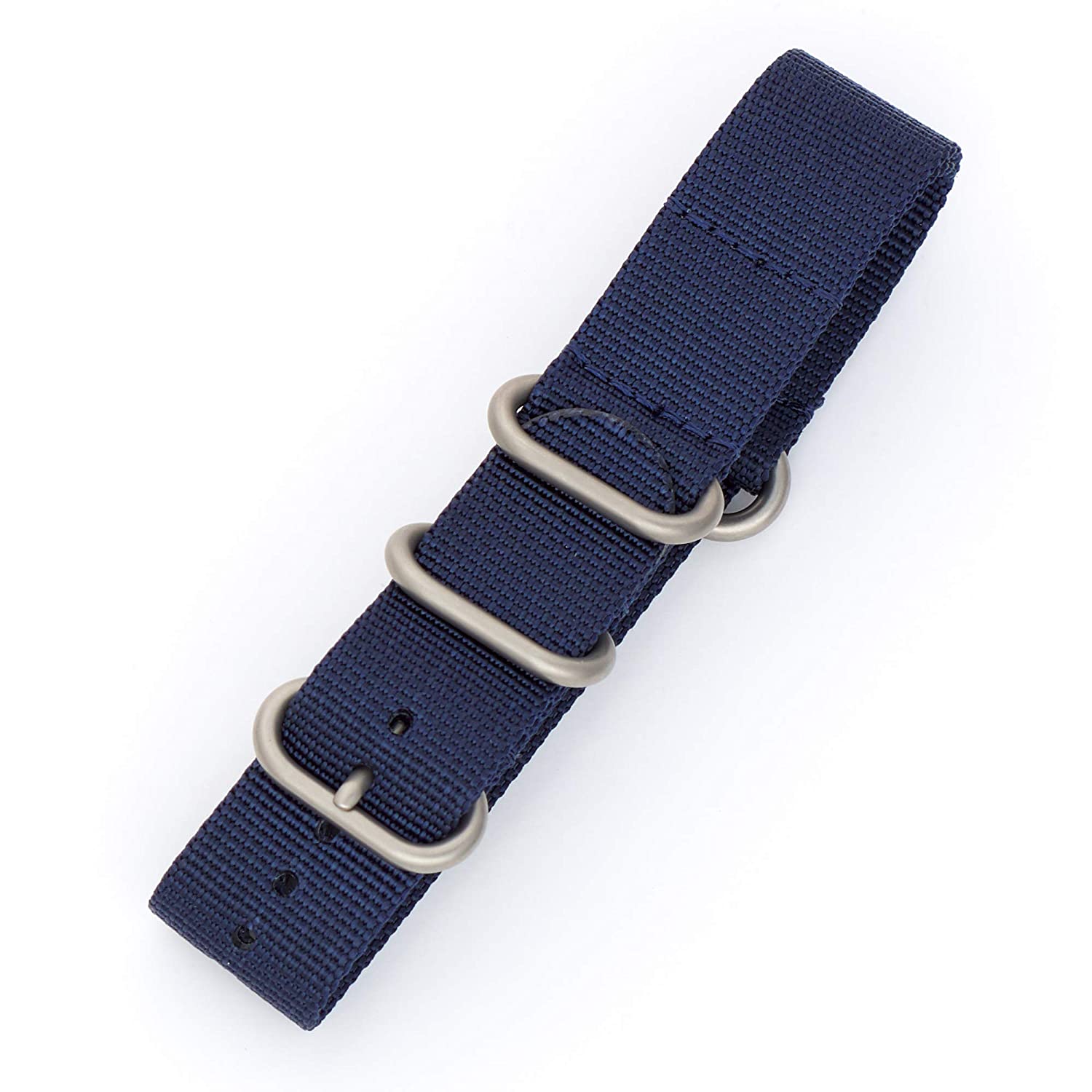 Hadley Roma Navy Blue Nato Style 18mm Nylon Watch Band Product Thumbail (View full Size)