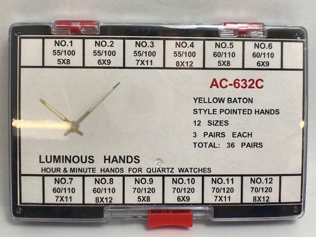 Yellow Baton Luminous Hand Assortment 36 pairs Product Thumbail (View full Size)