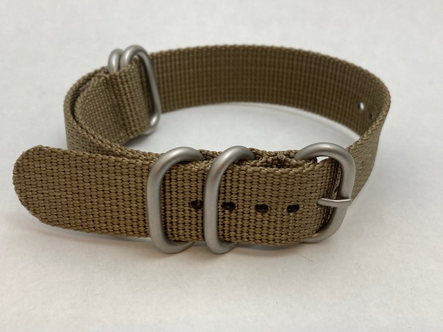 20mm Nato Style Khaki Watch Band- Closeout!! Product Thumbail (View full Size)