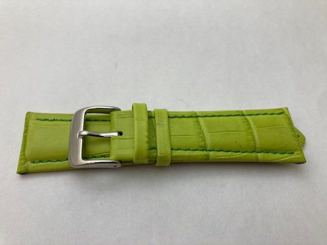 22mm Spring Green Alligator Grain Leather Watch Strap – Closeout!! Product Thumbail (View full Size)
