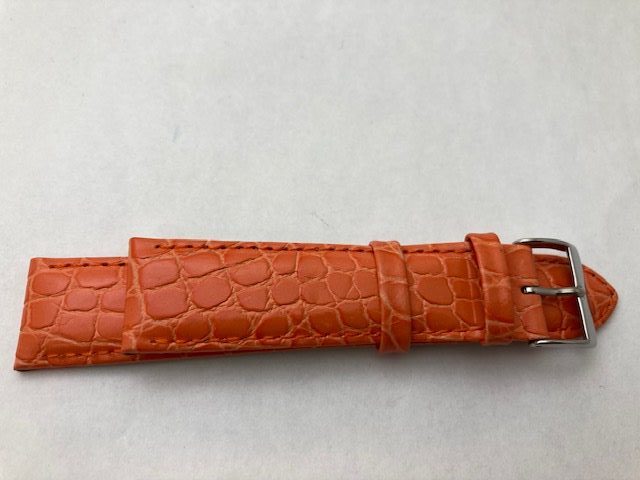18mm Salmon Orange Alligator Grain Leather Watch Strap – Closeout!! Product Thumbail (View full Size)