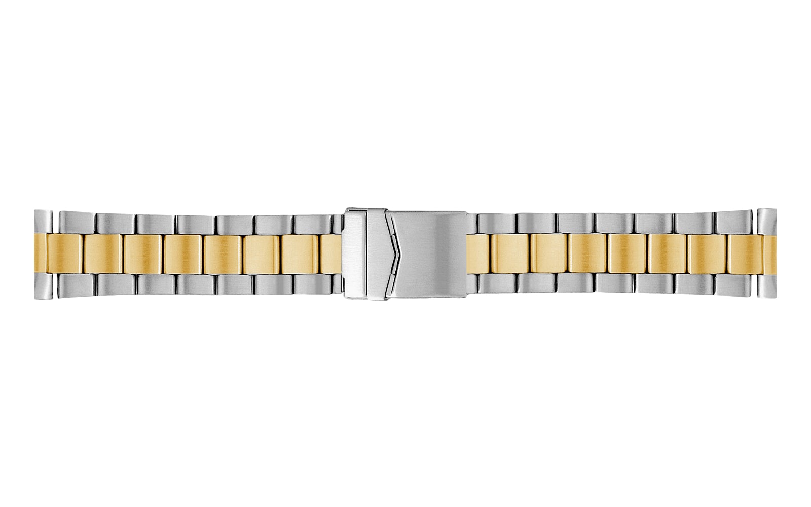 20mm Hadley Roma Two Tone Solid Link Bracelet Straight Ends Product Thumbail (View full Size)