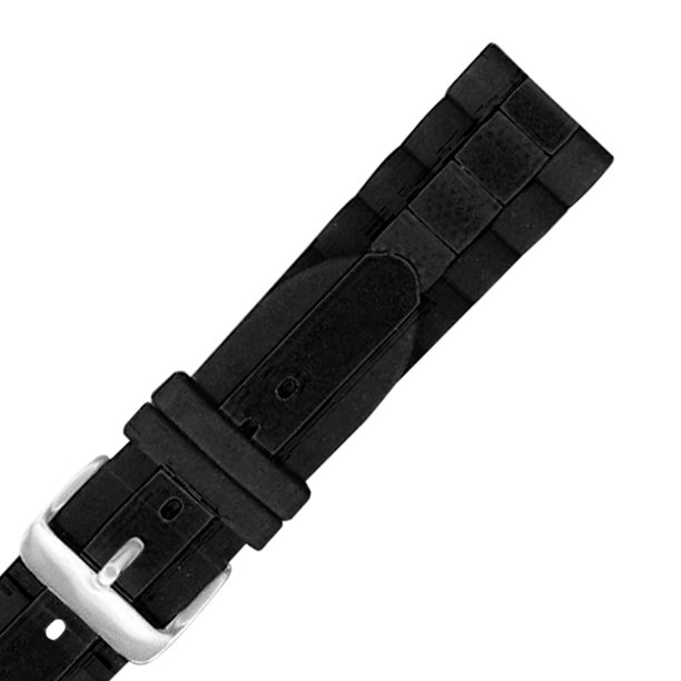 20mm Black Silicone Divers Watch Strap Product Thumbail (View full Size)