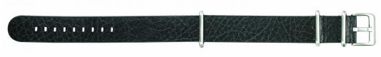 22mm Black Buffalo Grain Leather Nato Style Strap w/Stainless Buckle Product Thumbail (View full Size)