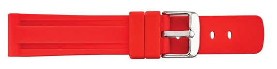 24mm Red Silicone Sport Watch Strap Product Thumbail (View full Size)