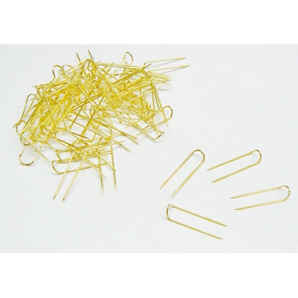 Yellow Jewelry Display Pins U Shape 100pc pack Product Thumbail (View full Size)