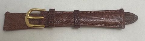 14mm Brown Genuine Lizard Leather Watch Strap – Closeout!! Product Thumbail (View full Size)