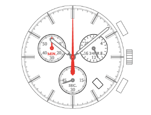 Hattori VK68 Quartz Chronograph Watch Movement Product Thumbail (View full Size)